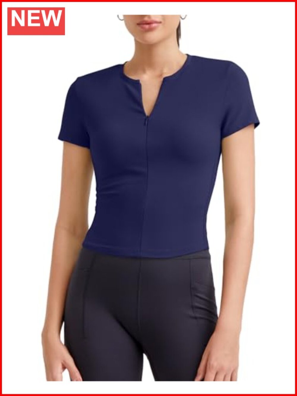 Women's Half Zip Short Sleeve Workout Top Slim Fit Athletic Gym Yoga Shirt